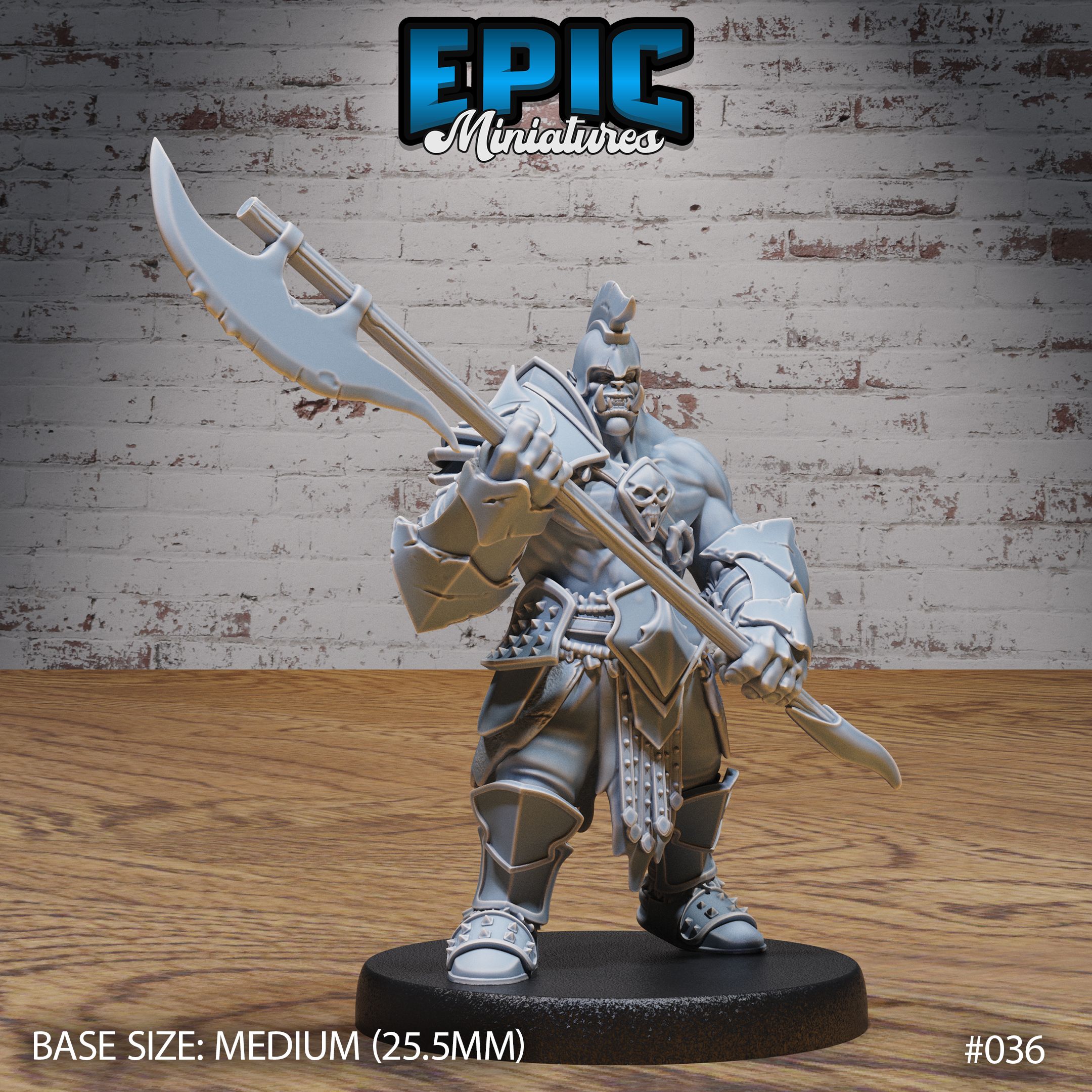 Orc Army Halberd / Green Skin Lord / Male Humanoid Warrior / Burly Raider Tribe / Beast Tamer / Evil Forest Fighter / Woodland Encounter
